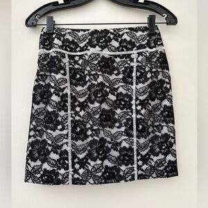 Authentic CHANEL Black and White Lace Skirt